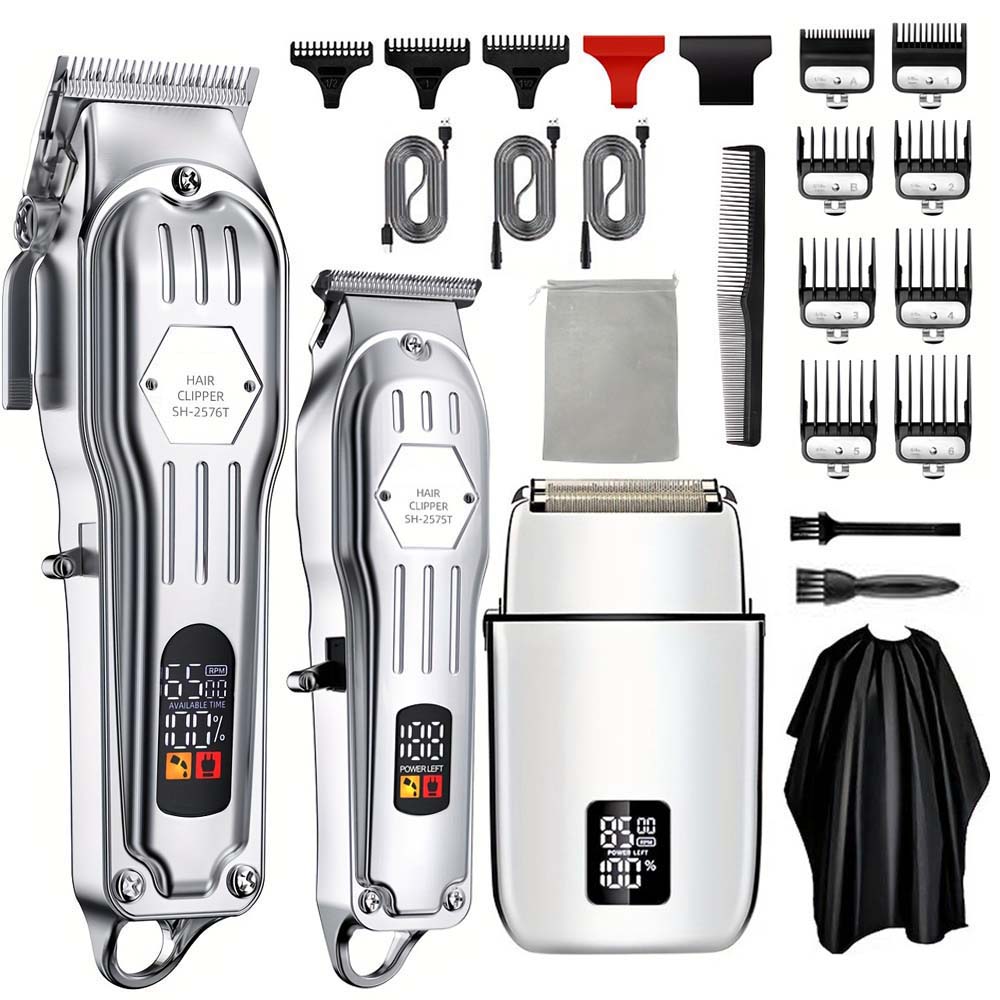 Men'S Grooming Set - مجموعة ماكينة حلاقة وتشذيب الشعر الاحترافية