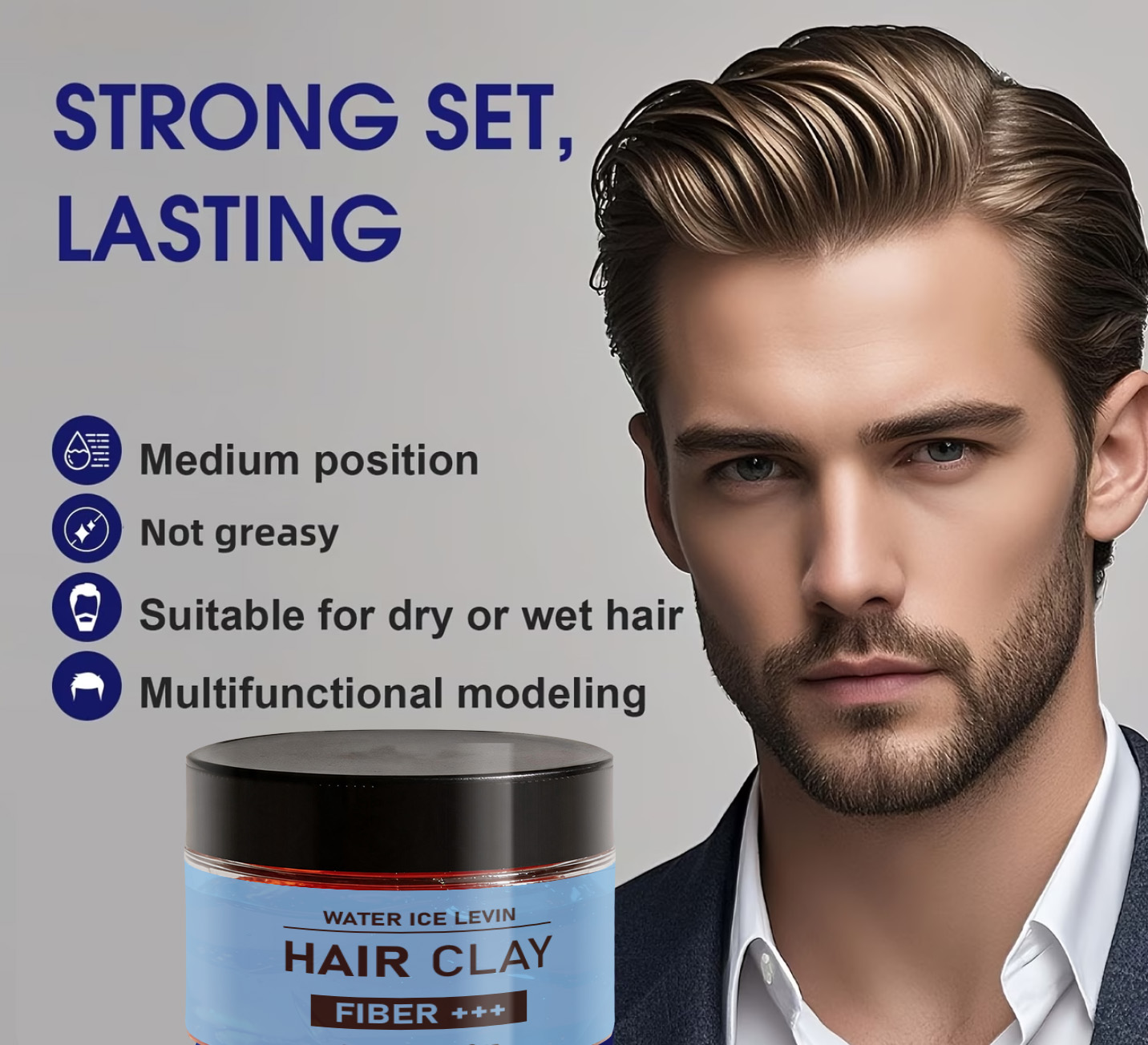 Pomade Hair Clay - طين شعر بالبيوتين والكيراتين، ألياف طين