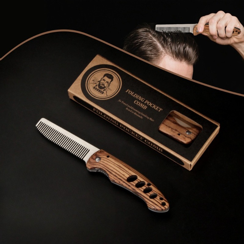 مشط لحية قابل للطي من الخشب ال - مراجعة Mens Grooming Kit Bag وسعره