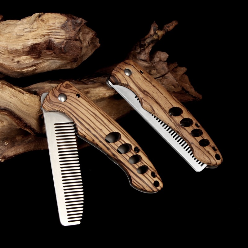 مشط لحية قابل للطي من الخشب ال - مراجعة Mens Grooming Kit Bag وسعره